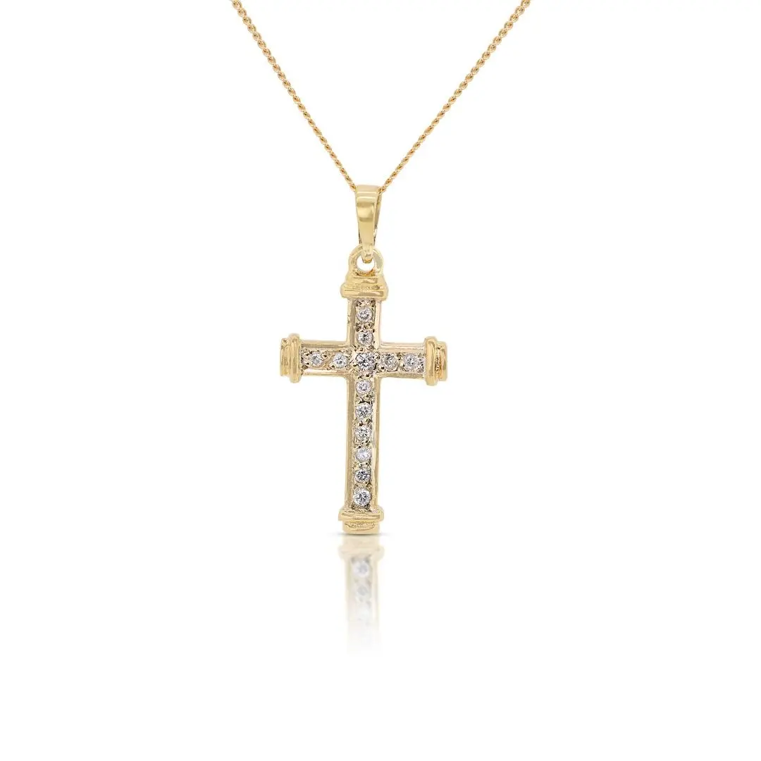 Classic 0.14ct Diamonds Cruciform Pendant (Chain Included)