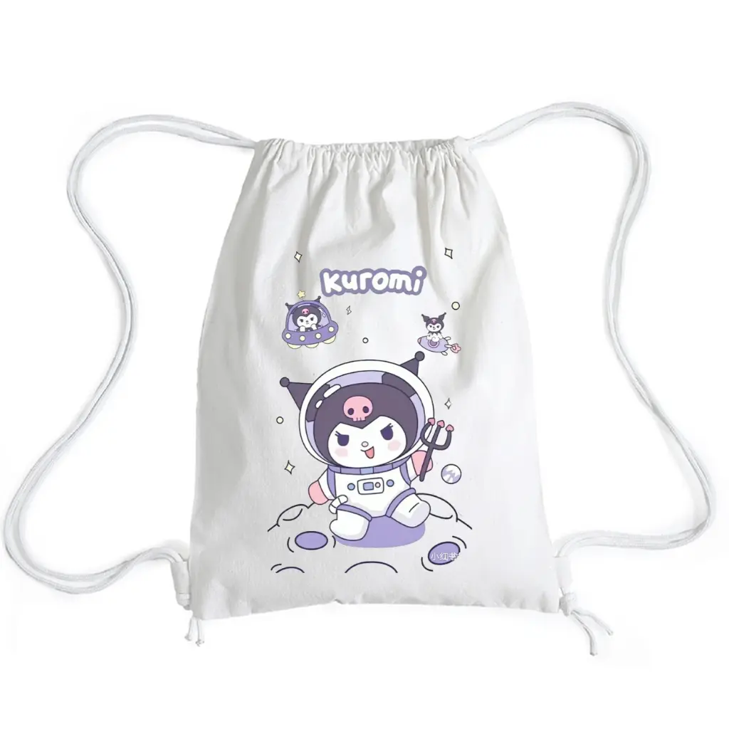 Tas Serut - Stringbag Wanita Kanvas Tebal Lucu Kece Gambar Kuromi Ransel