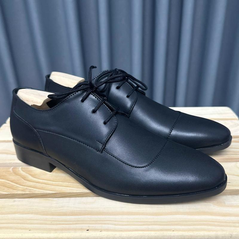 Giày Da Nam Derby Mũi Nhọn Buộc Dây Kiểu Dáng Hàn Quốc Sang Trọng Thanh Lịch Form Mới Cứng Cáp Bền Bỉ