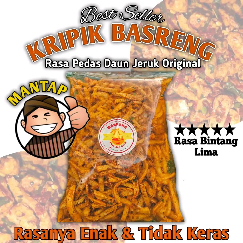 BASRENG PEDAS 500 GRAM DI JAMIN NAGIH Camilan Snack Keripik Cemilan Food Kripik