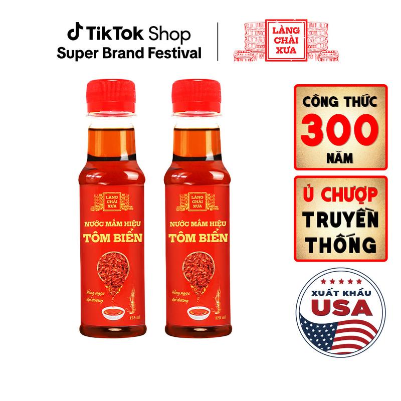 2 chai - 125ml tôm Nước mắm tôm biển Làng Chài Xưa Hồng Ngọc Đại Dương 125ml chai