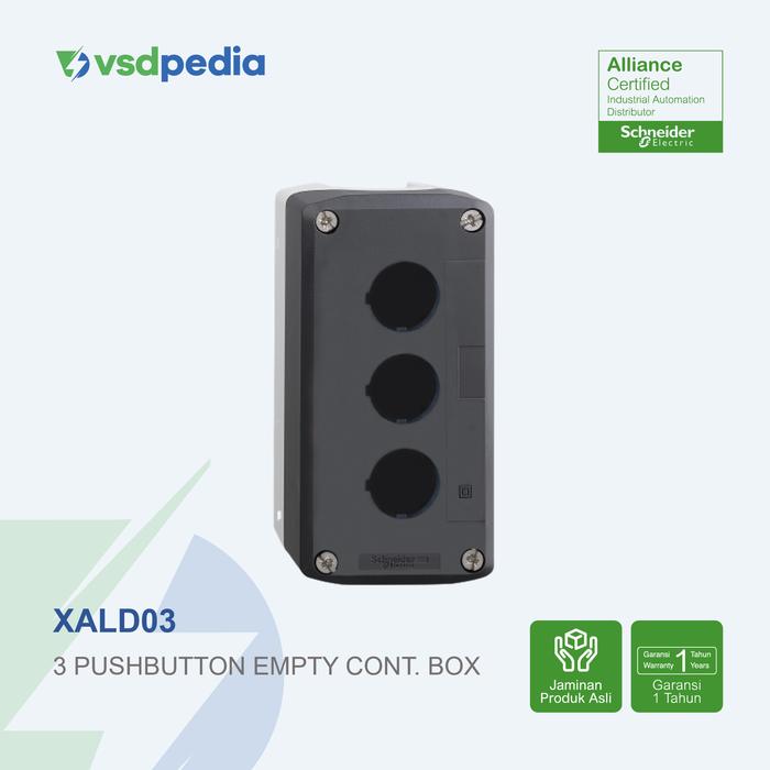 Gambar SCHNEIDER KOTAK KONTROL BOX PANEL KENDALI KOSONG HITAM UNTUK TOMBOL 22MM 1 / 2 / 3 LUBANG KONEKTOR IP66 XALD01 XALD02 XALD03 dari vsdpedia Kota Administrasi Jakarta Timur 3 Tokopedia