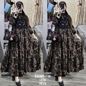 dress Aulia rayon kombibasi knite