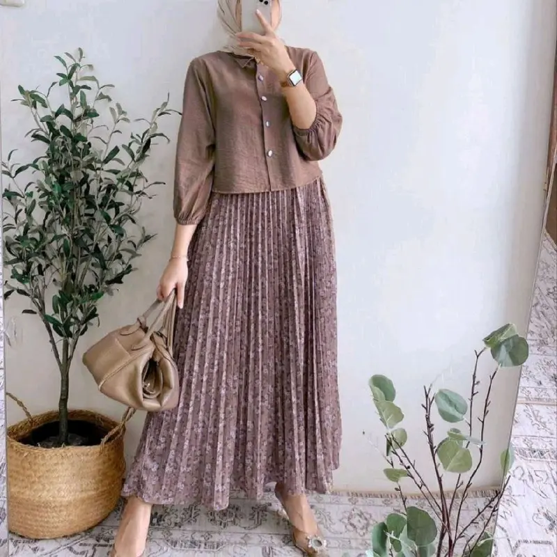 zavika set rok oneset rok plisket hyget premium korea atasan pololinen oneset terkini terlaris 3