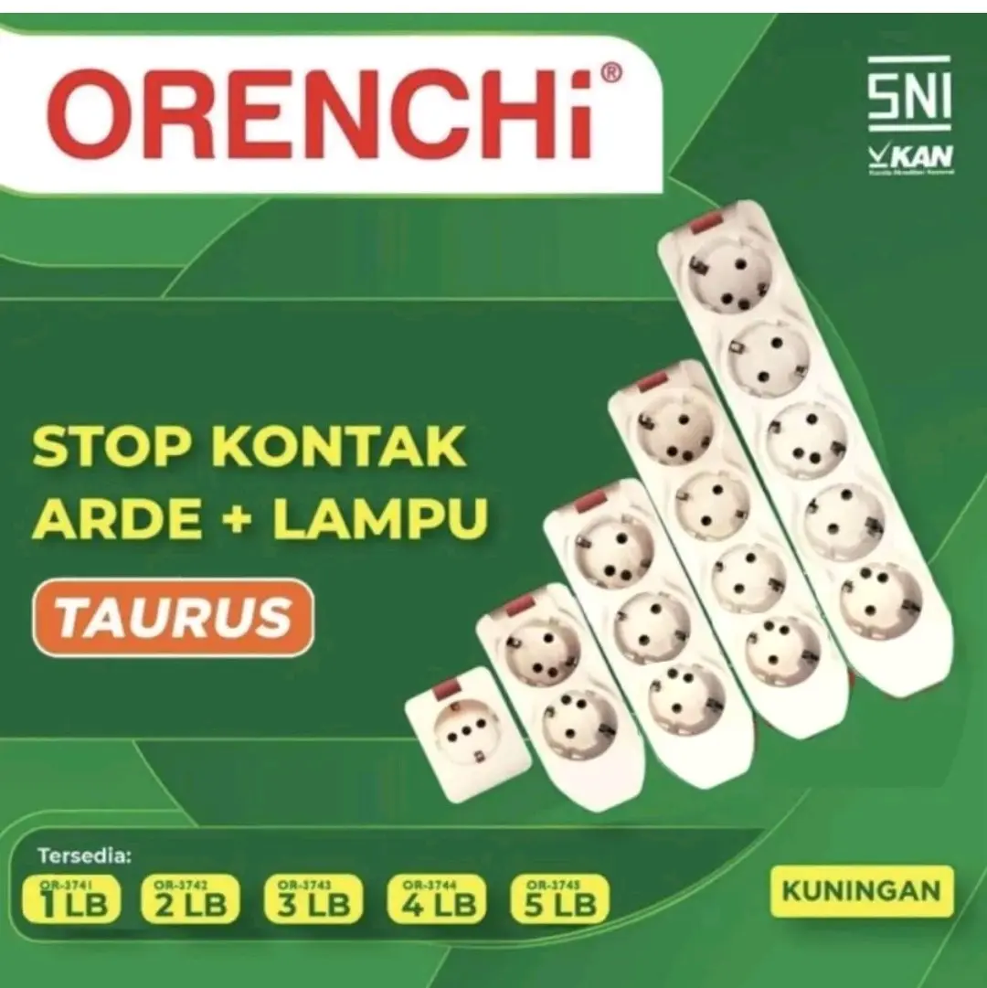 STOPKONTAK ARDE+LAMPU TAURUS 1,2,3,4,5LUBANG ORENCHI ORIGINAL