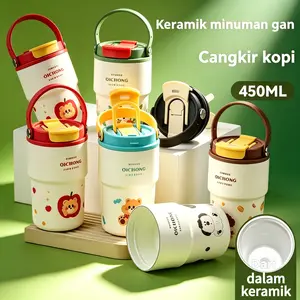 【COD】Tumbler Tahan Panas Dingin 24Jam 450ml Premium Quality ceramics Portable botol minum