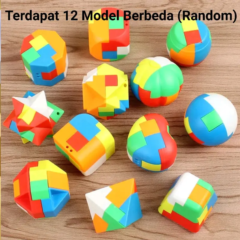 PAKET 6 Pcs RUBIK PUZZLE PINTAR BALL CUBE - MAINAN EDUKASI ANAK BOLA PINTAR RUBIK PUZZLE BRICK BLOCK TOYS 1