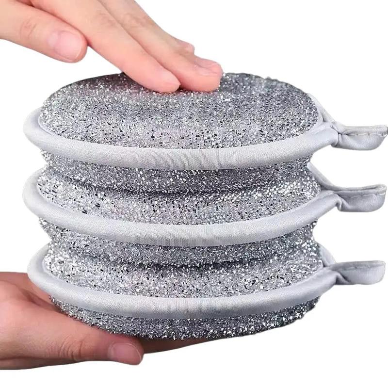 Set 3 Miếng Rửa Chén Bát 3 Lớp Bọt Biển, Miếng Cọ Xoong Nồi Giẻ Rửa Bát Đĩa Đa Năng