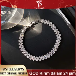 Gelang Gelang Perak Bertatahkan Berlian Melingkar Gelang Perak Anti Noda dan Anti Gelap Gelang Modis dan Nyaman