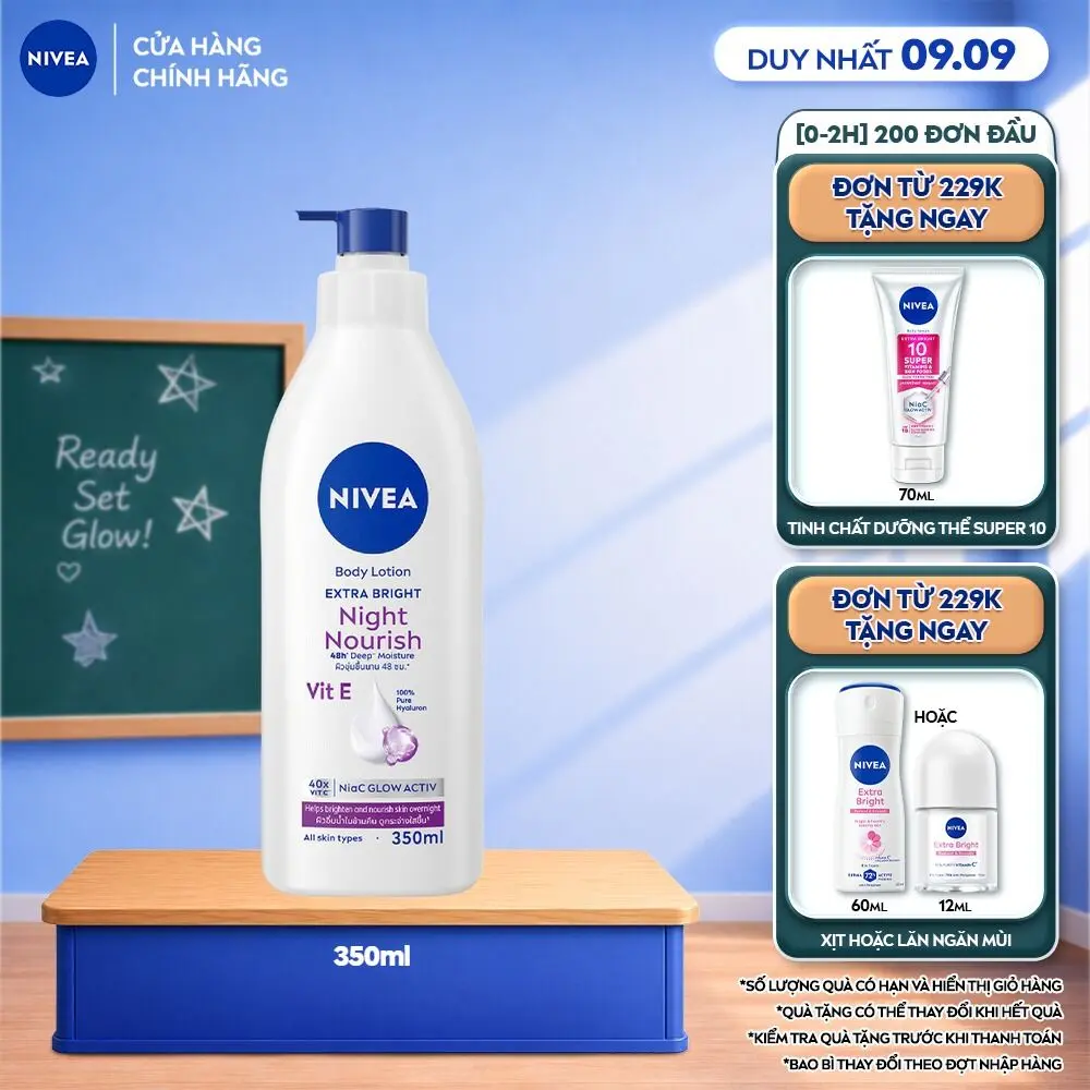 Sữa Dưỡng Thể Nivea Sáng Da Ban Đêm 350ml