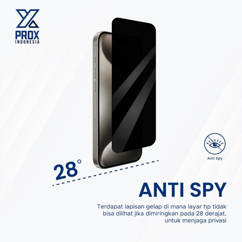 PROX Tempered Glass Anti Spy Full Cover Privacy - Compatible For Samsung 3