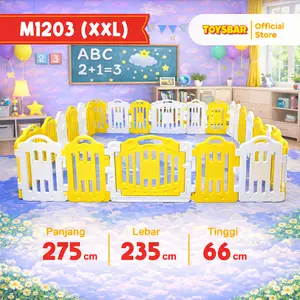 Molion Pagar Mainan Anak Motif Panda Size L 195x158x66cm Anti Slip Suction Cup Indoor Outdoor Baby Fence Kokoh & Aman M1203