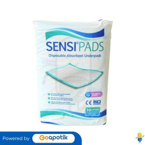Gambar SENSI PADS DISPOSSIBLE ABSORBENT UNDERPADS UKURAN L PACK 10 PCS dari Apotek Adapotek Padangsambian by GoApotik Kota Denpasar Tokopedia