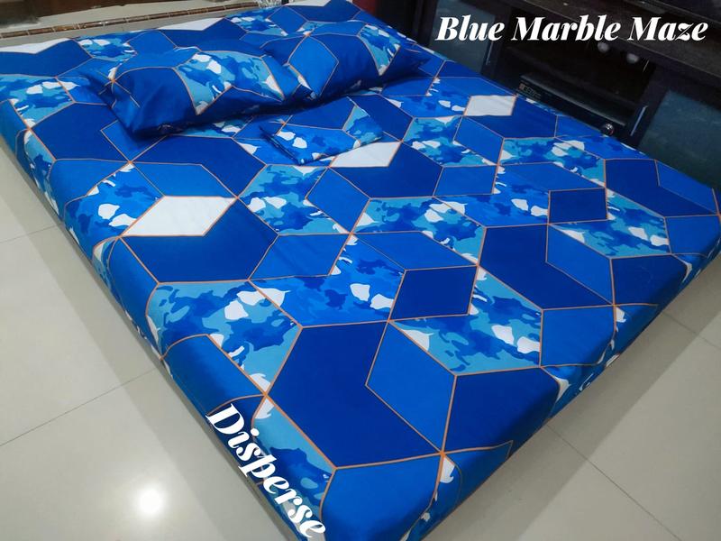 Sprei set motif Marble abstrak kekinian ukuran 120, 160, 180, 200 bahan katun 4