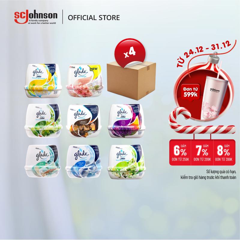  GLADE Combo 4 Sáp Thơm Khử Mùi Lưu Hương Tự Nhiên 180gx4 