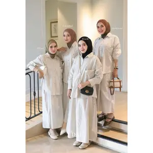 Set Rok Blouse | Stelan Atasan Busui Panjang | Baju Stelan Rok Wanita Catton | LUMIE SET - Drf.Collection