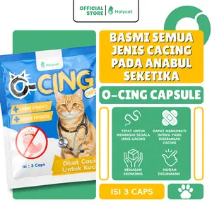 Holycatlabs O-Cing Capsule Basmi Cacing Kucing Isi 3 Kapsul