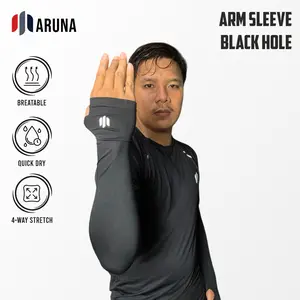 Manset Tangan Lubang Arm Sleeve Aruna Melar Anti UV Quick Dry Outdoor Black Hole Olahraga
