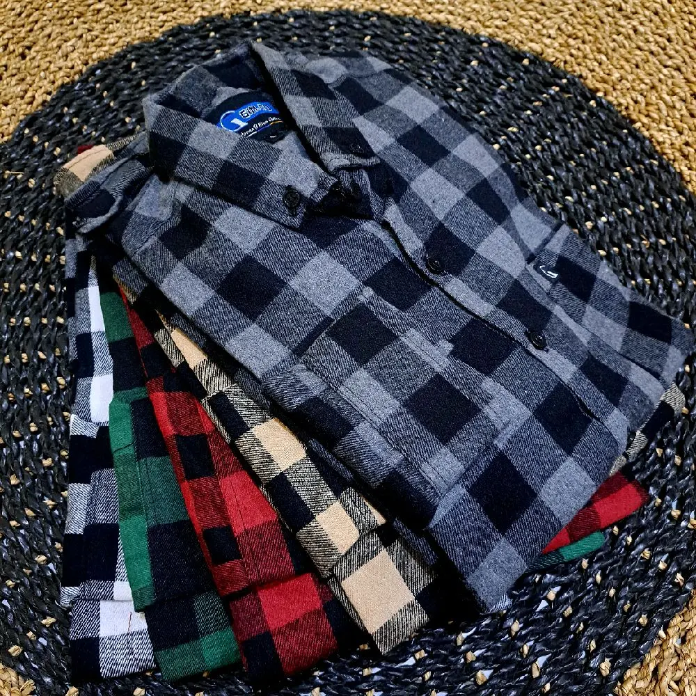 GinCo-Kemeja Flanel Pria Kualitas Premium Lengan Panjang Unisex