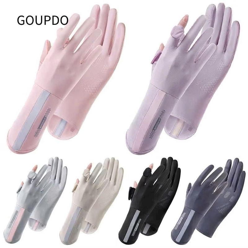 Găng Tay Chống Nắng, Phong Cách Mùa Hè, Dành Cho Nữ, Lụa Lạnh Mỏng, Thícha Hợp Để Lái Xe Và Đi Xe Đạp 0