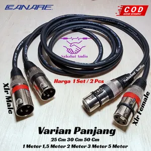 kabel Audio Xlr Male To Xlr Female Mixer ke Equalizer Ke Crossover to power -20 Cm Accessories Silver  Metal