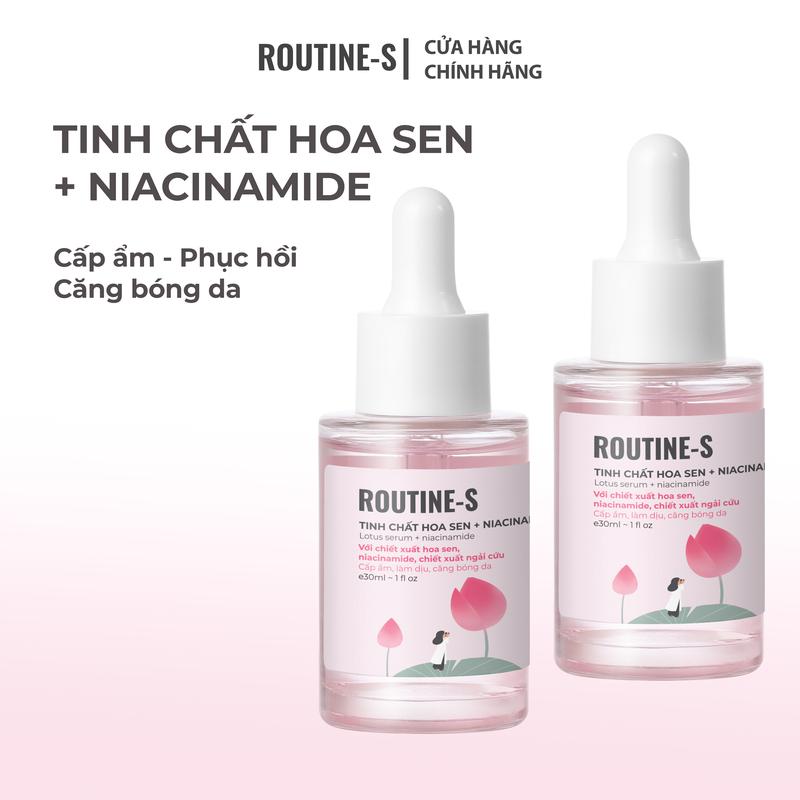 Combo 2 Tinh Chất Hoa Sen Niacinamide 2% ROUTINE-S 30Ml – Dưỡng Ẩm & Hỗ Trợ Phục Hồi, Nuôi Dưỡng Da Căng Bóng