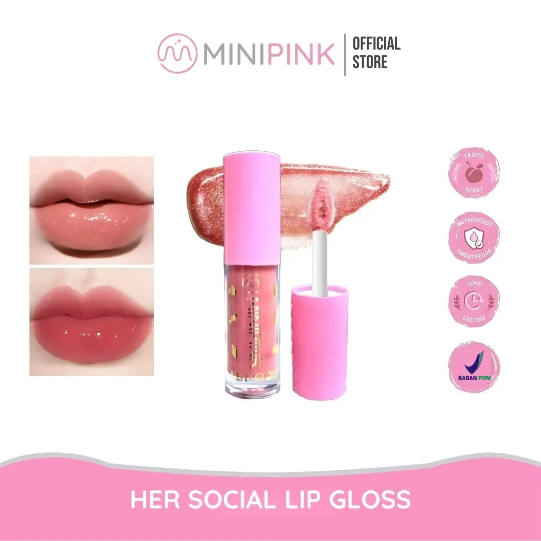 MINIPINK her Social Lip Gloss Lip Glaze Lipstick Glitter MP012