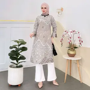 Tunik Batik Pekalongan Terbaru Modern Kain Katun Set Baju Atasan Wanita Casual