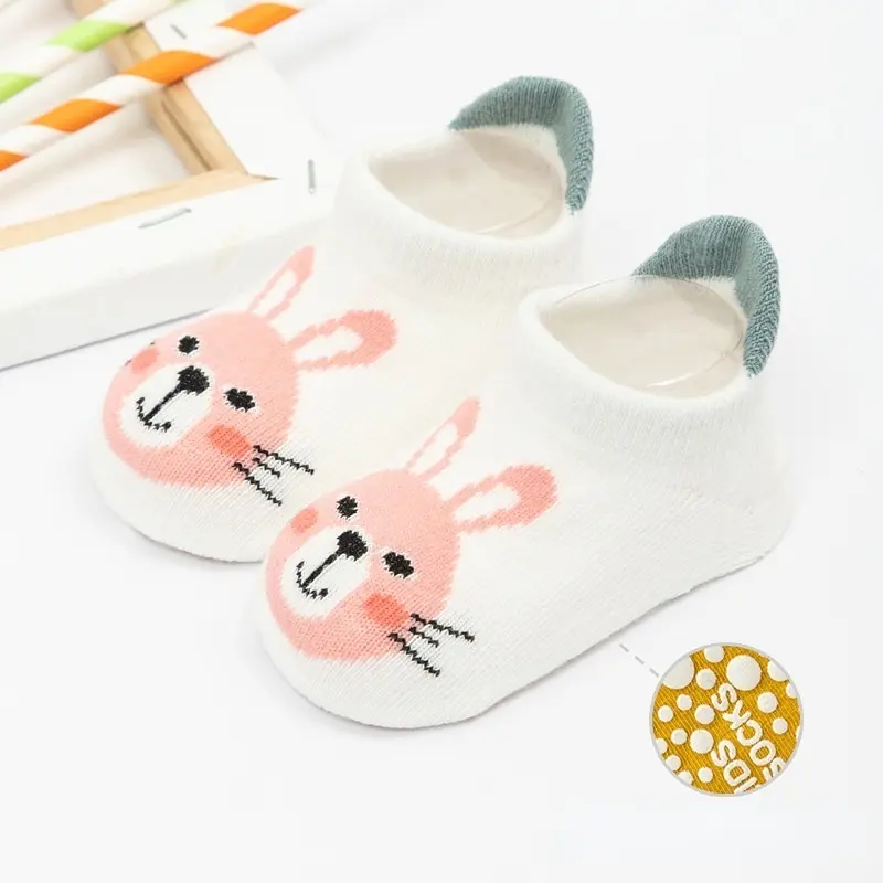 Tất Trẻ Em Bé Bằng Vải Bông, Thiết Kế Hoạt Hình Dễ Thương, Không Trơn Trượt, Thích Hợp Cho Trẻ Từ 0-5 Tuổi, Tất Đi Trong Nhà, Tất Mùa Xuân Và Mùa Thu 4
