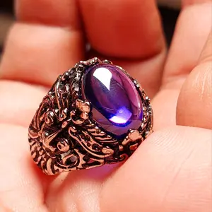 Cincin batu kecubung tafsu jagat ring dewata barong bali / cincin bolosewu