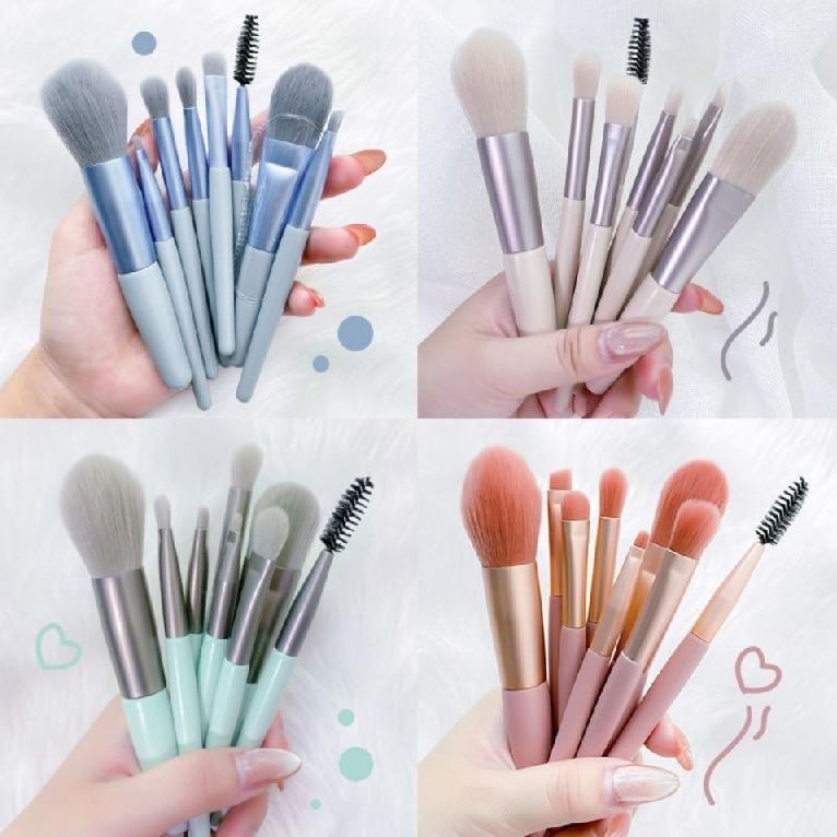 Bộ Cọ 8 Cây Vintage Siêu Cute, Trong Túi Zip
