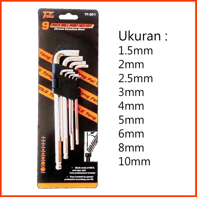 Paket Kunci Ring Pas + Kunci Ring + Kunci Sock 27 pcs + Kunci L + Kunci Y + Kunci T 1