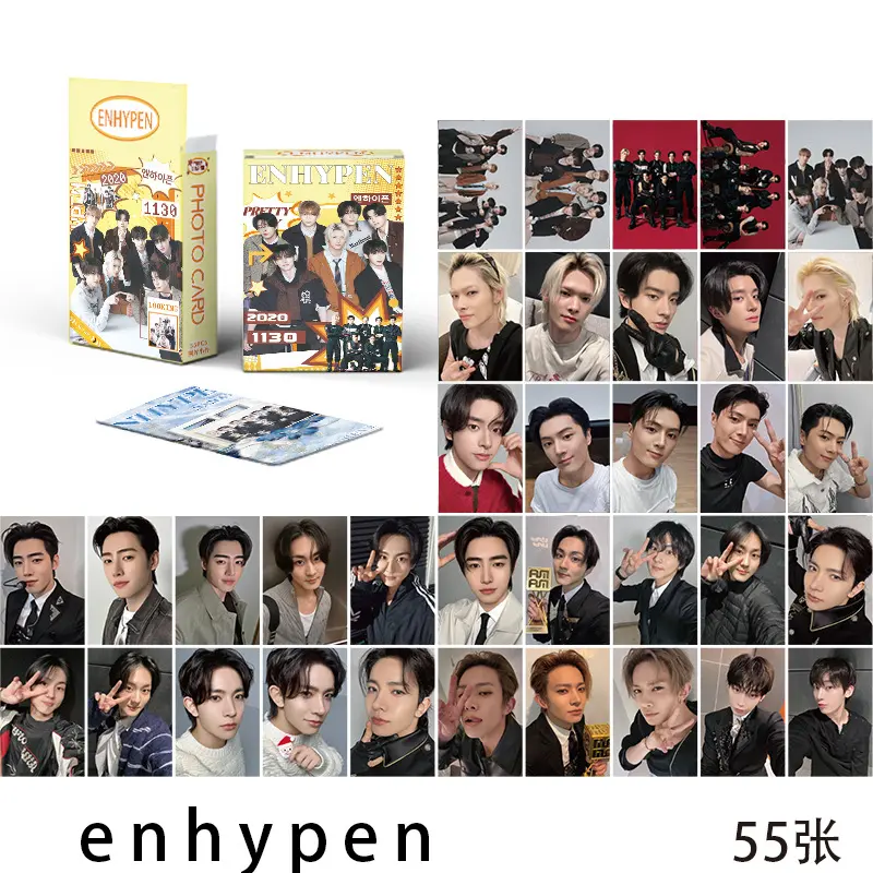YANEN 55Pcs ILLIT Group Lomo Cards K-pop Girl Group Holographic