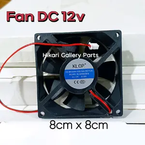 Fan DC 12 Volt 8x8 cm + soket / kipas pendingin 12v 8cm DC plug and play
