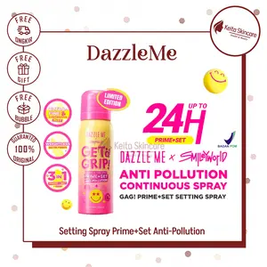 DAZZLE ME Get a Grip! SmileyWorld Edition Aerosol Setting Spray Prime+Set Anti-Pollution