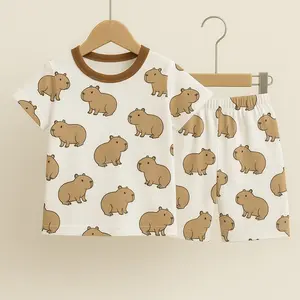 SETELAN BAJU ANAK CAPYBARA  FULL PRINT