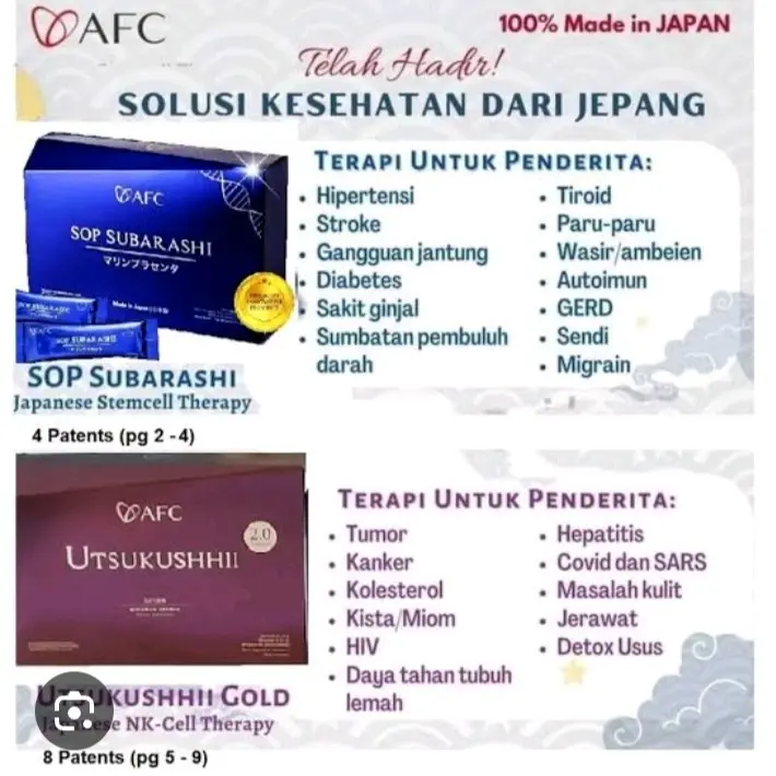 Afc SOP subarashii suplemen kesehatan dari jepang terbuat dari bahan-bahan alami 100% bahan pilihan dari DNA salmon 1