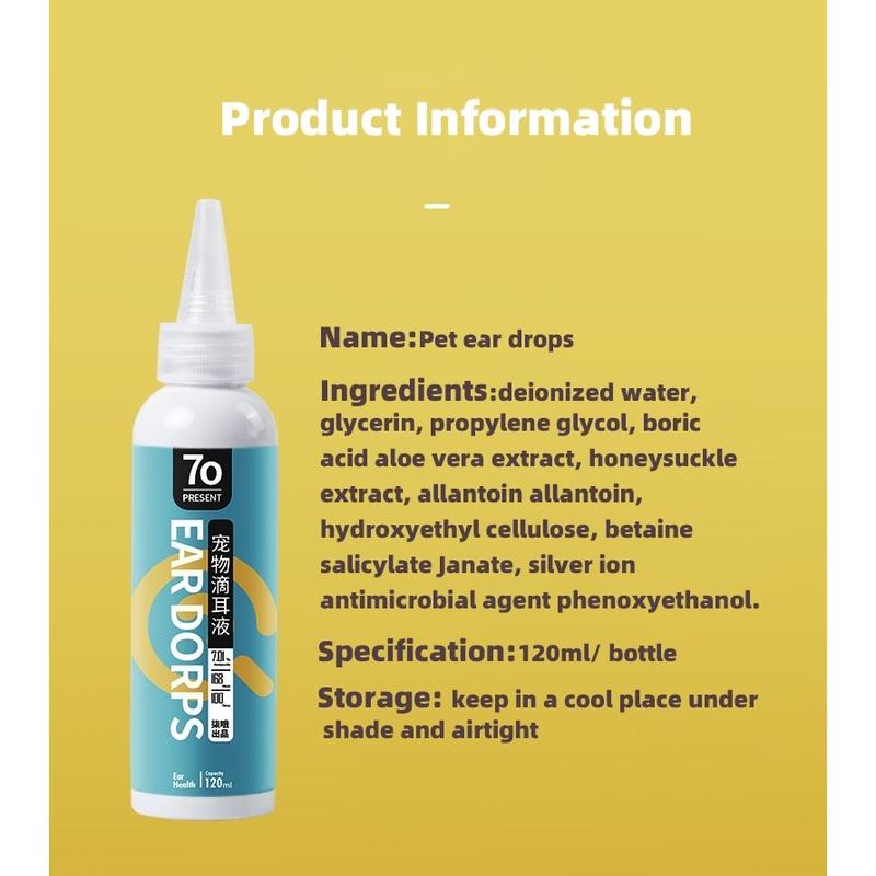 Product Introduction of [HACIKO PETSHOP]Ear Cleaner Pembersih Telinga Kucing Anjing 120ml/PET EAR DROPS 2