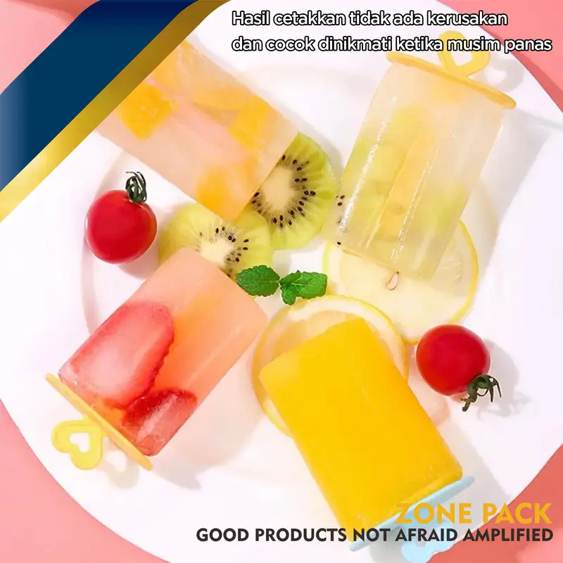 Cetakan Ice Cream | Cetakan Es Krim 4 Slot | Cetakan Es Stik | Cetakan Gagang | Cetakan Puding, Es Jelly, Es Buah, Es Lilin, Es Joli DIY 4