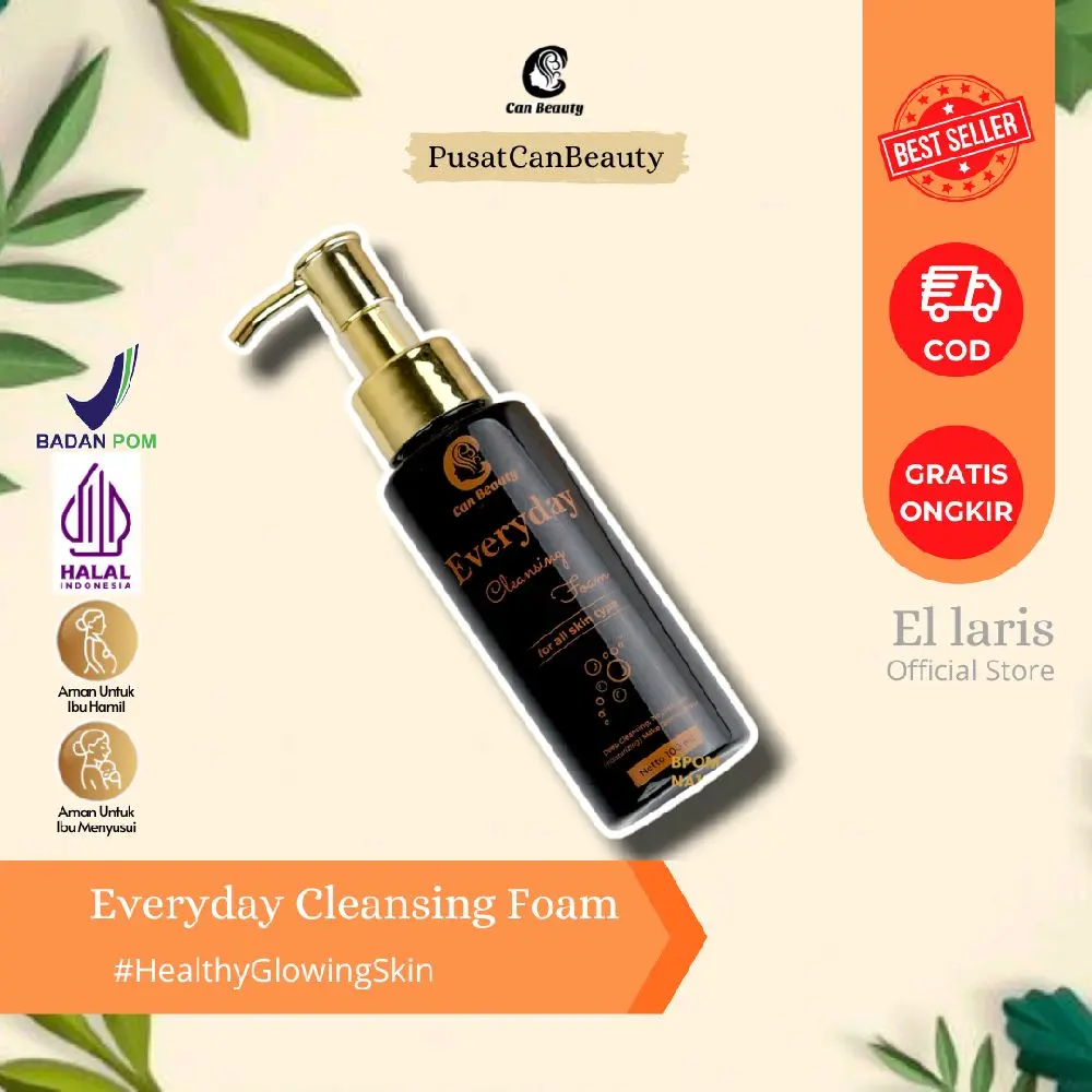 (FREE GIFT) Can Beauty EVERYDAY CLEANSING FOAM , BPOM , HALAL (100% ori) Skincare CanBe El laris