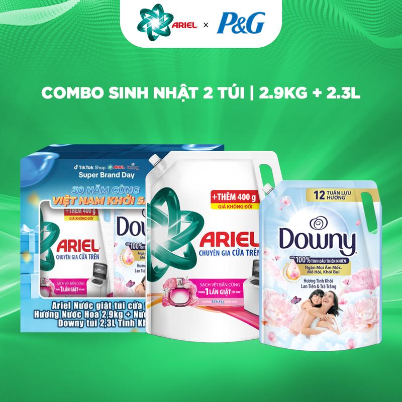 [COMBO SINH NHẬT] Combo Nước Giặt Túi Cửa Trên Hương Nước Hoa 2.9kg Và Nước Xả Vải Downy Túi 2.3L Tinh Khôi