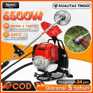 REAIM Mesin Pemotong Rumput 52CC 6500W - Pemotong Ransel 2/4 Tak dengan RPM 10.000 & Tangki Bensin 1.2L | Dilengkapi Pisau Baja Kuat & Sistem Anti Getar | Cocok untuk Lahan Pertanian, Kebun & Taman - Garansi 5 Tahun - 4 TAK