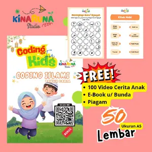 Coding Anak Islami 50 Lembar A5 Edukasi Belajar Logika Kreativitas Nilai Islam Untuk Anak 4-10 Tahun Kinaruna Studio Stationery