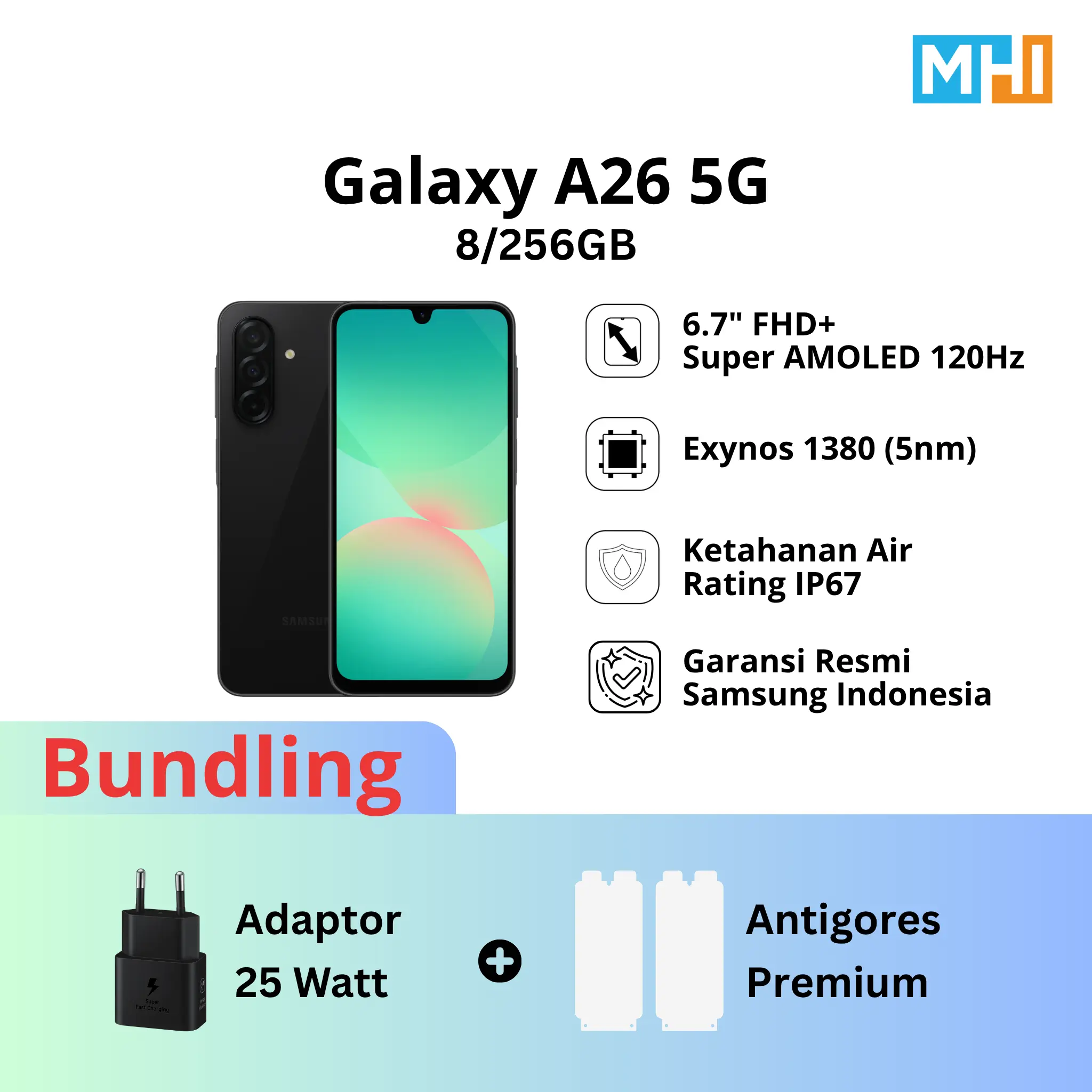 Samsung Galaxy A26 5G 8/256 GB 8GB 256GB - Camera 50 MP, Original, Garansi Resmi SEIN