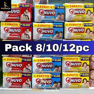 8/10/12/14pc Nuvo Sabun batang mandi Kemasan Batang 72gr Mix Warna All Varian Harum Nuvo