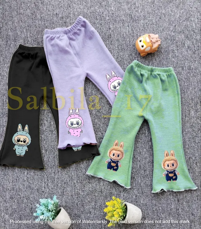 3 Pcs Celana Cutbray Karakter Anak perempuan Usia 1-10 Tahun Pakaian Bawahan Anak Perempuan 0