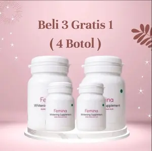 PAKET 3 BOTOL + 1 BOTOL Femina Suplemen Pemutih Badan Dan Kulit Aman Original Bpom