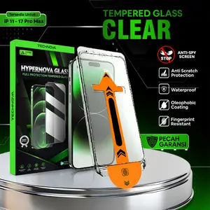 Technova Tempered Glass Clear For iPhone 11 12 13 14 15 16 17 PRO MAX Full Cover Anti Gores Anti Sidik Jari