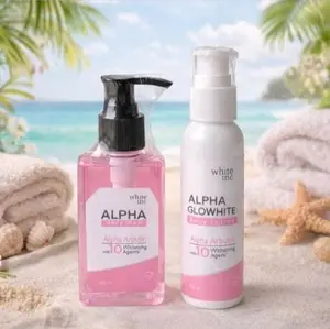 Alpha Glowwhite Paket 2 in 1 Bodylotion & Bodywash 100ml Mencerahkan Melembabkan Pencerah Memutihkan Tangan dan Tubuh Pemutih Badan
