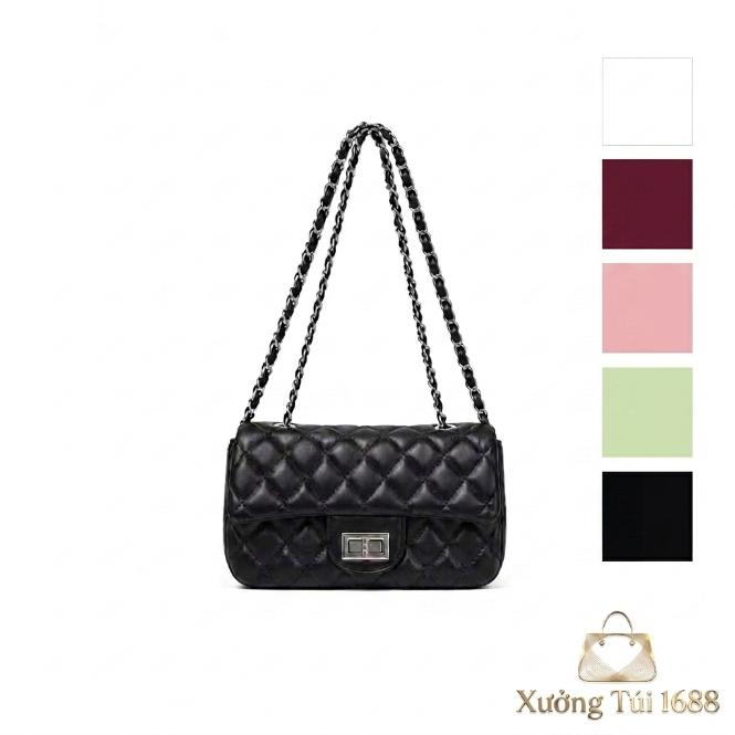 Túi xách khóa xoay size 22, da dày dặn, mềm LÓT ĐỎ sang trọng, kiểu dáng basic…